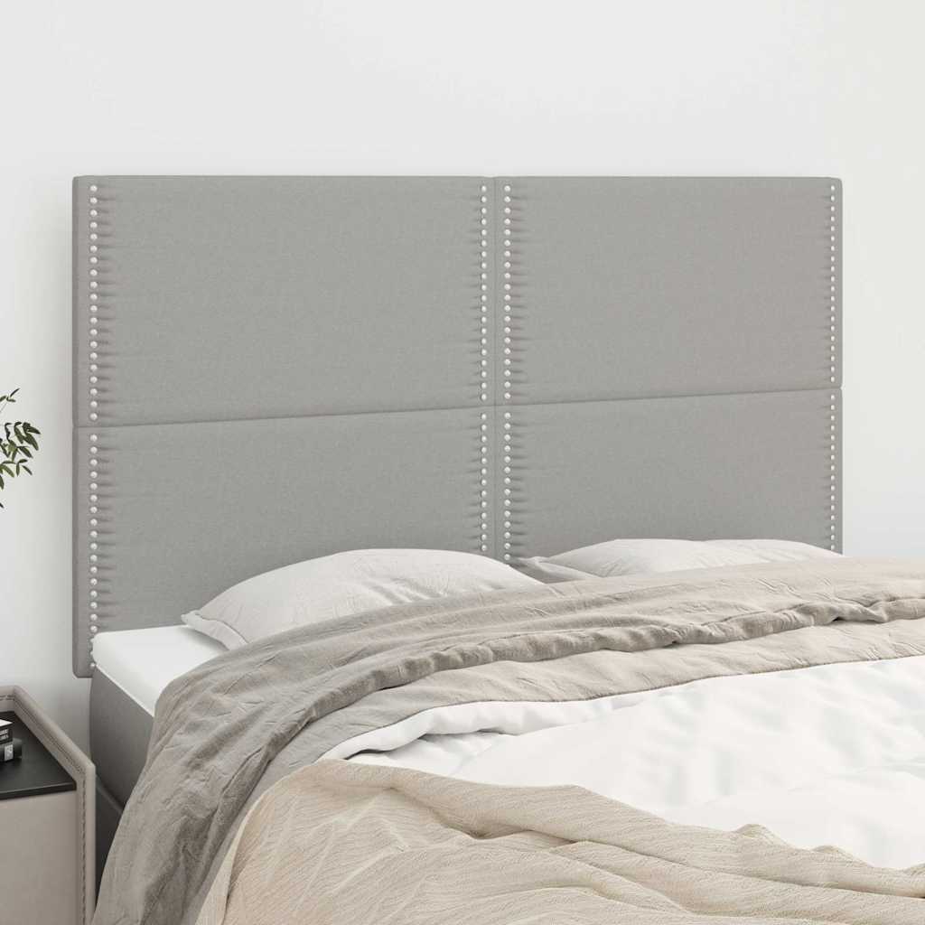 Vidaxl hoofdbord lichtgrijs 144x5x118 128 cm stof