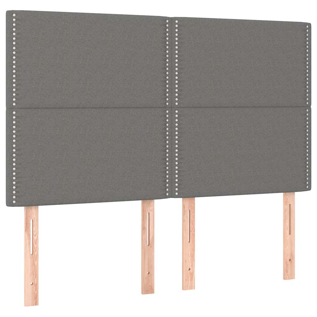 Vidaxl hoofdbord donkergrijs 144x5x118 128 cm stof