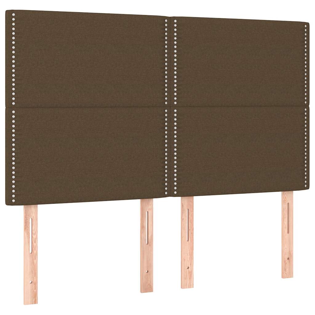 Vidaxl hoofdbord donkerbruin 144x5x118 128 cm stof