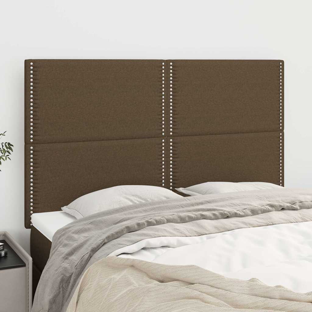 Vidaxl hoofdbord donkerbruin 144x5x118 128 cm stof