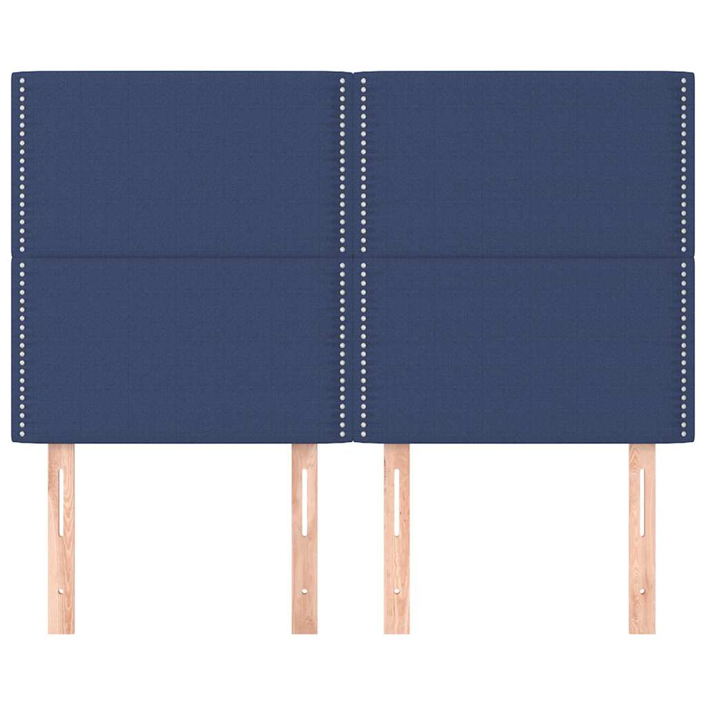 Vidaxl hoofdbord blauw 144x5x118 128 cm stof