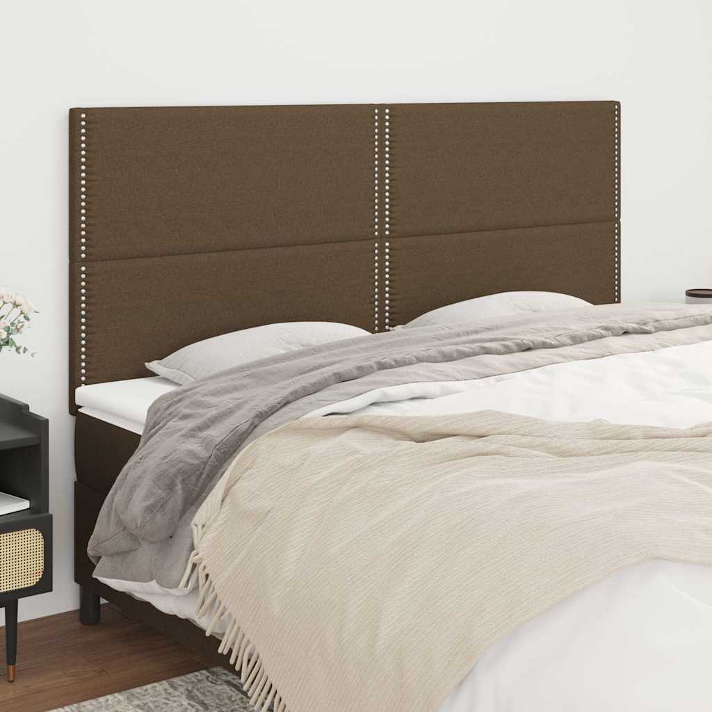 Vidaxl hoofdbord donkerbruin 180x5x118 128 cm stof