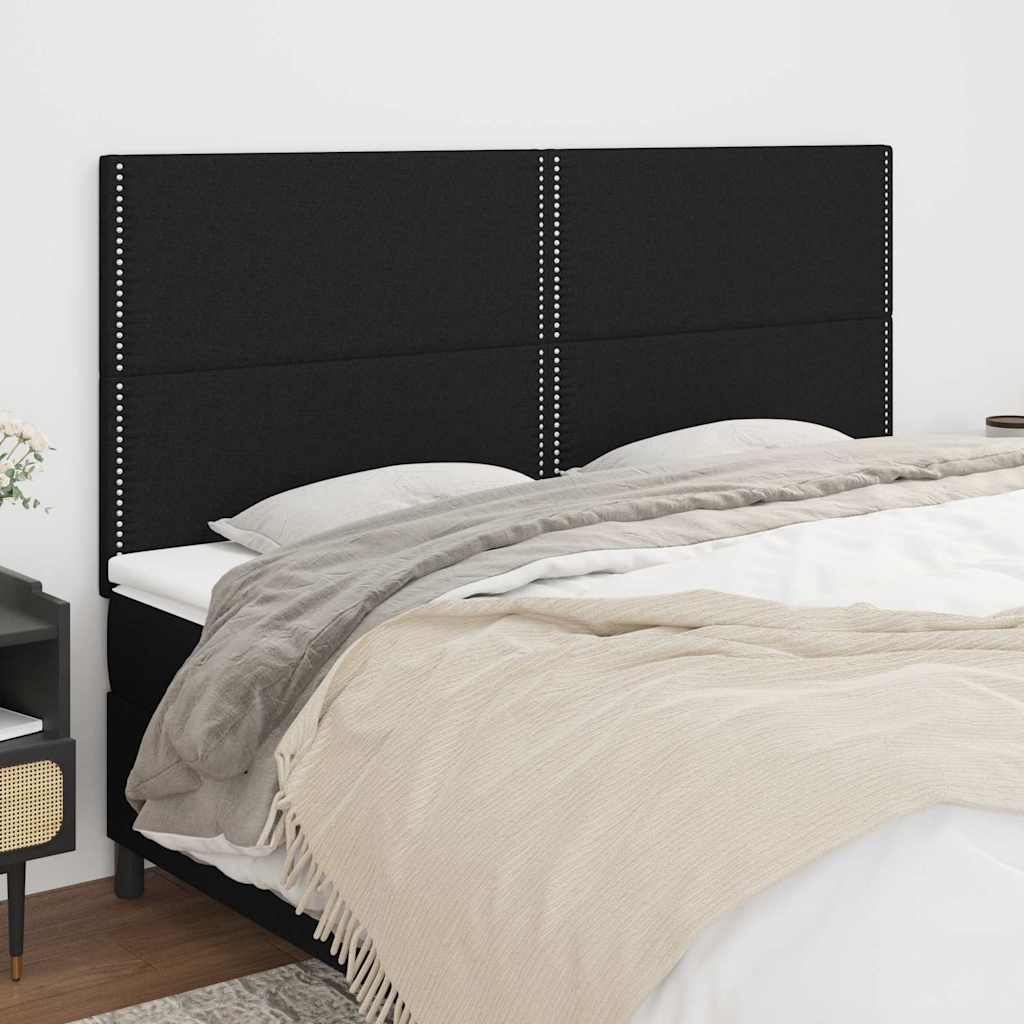 Vidaxl hoofdbord zwart 200x5x118 128 cm stof