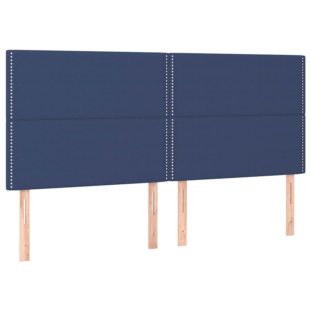 Vidaxl hoofdbord blauw 200x5x118 128 cm stof