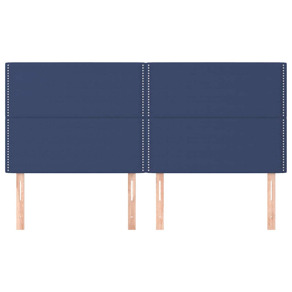 Vidaxl hoofdbord blauw 200x5x118 128 cm stof