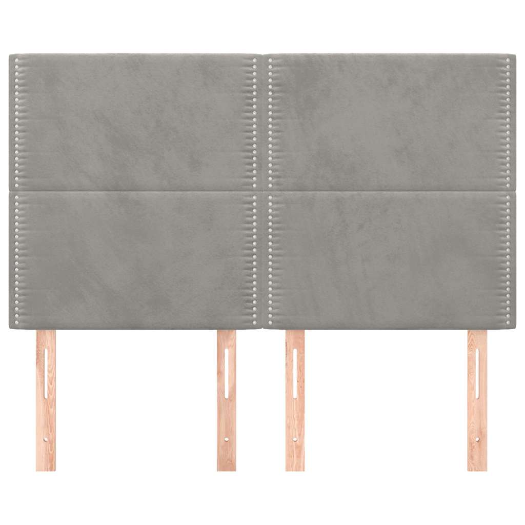 Vidaxl hoofdbord lichtgrijs 144x5x118 128 cm fluweel
