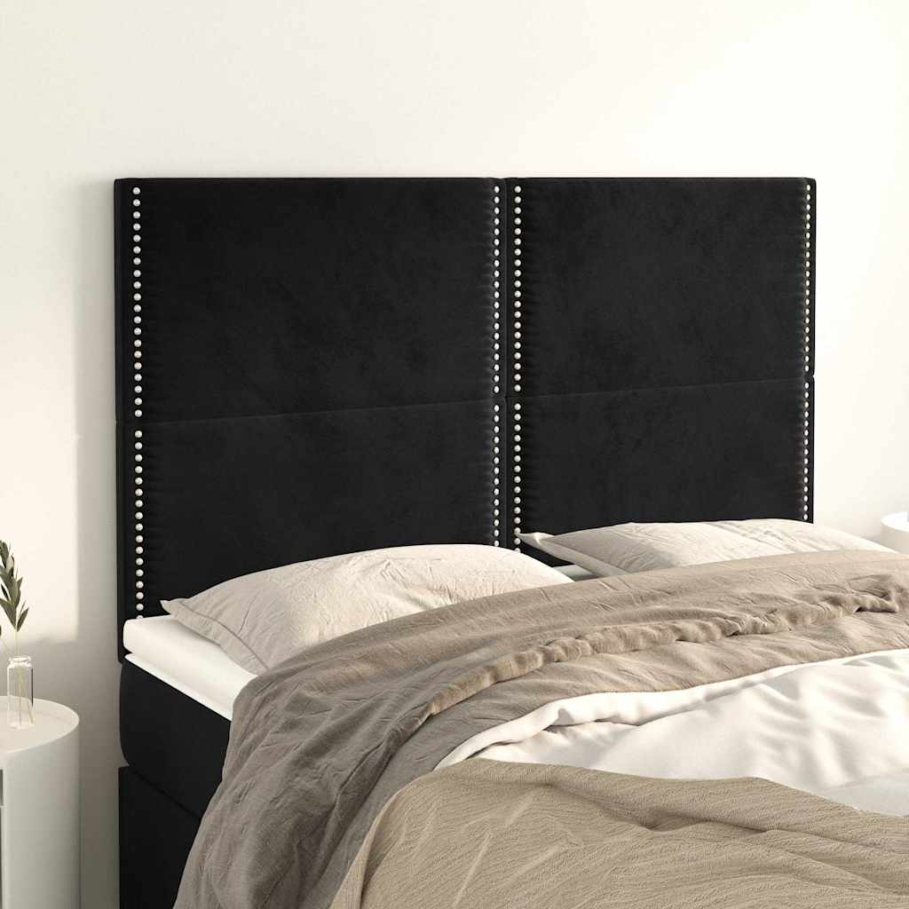 Vidaxl hoofdbord zwart 144x5x118 128 cm fluweel