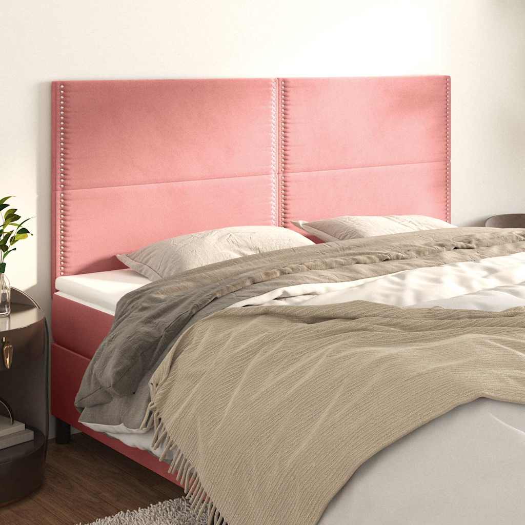 Vidaxl hoofdbord roze 160x5x118 128 cm fluweel