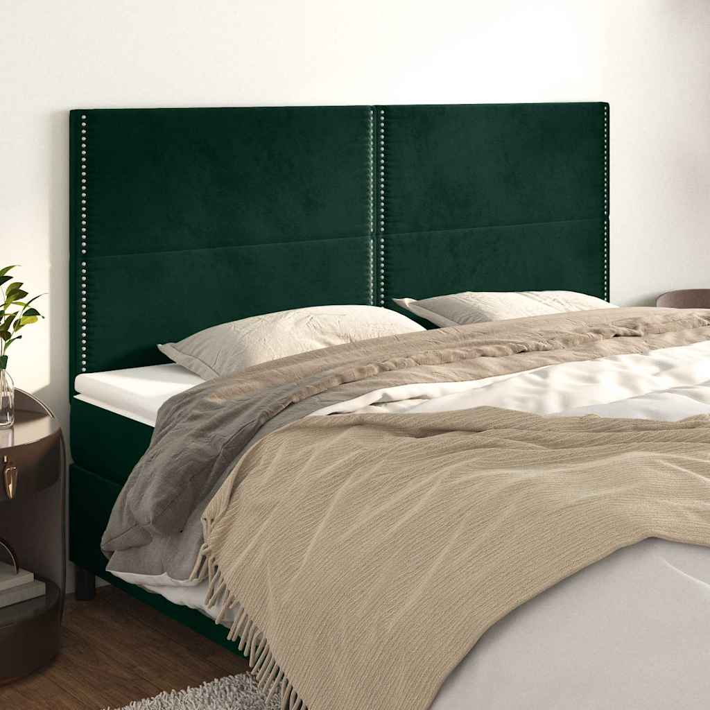 Vidaxl hoofdbord donkergroen 200x5x118 128 cm fluweel