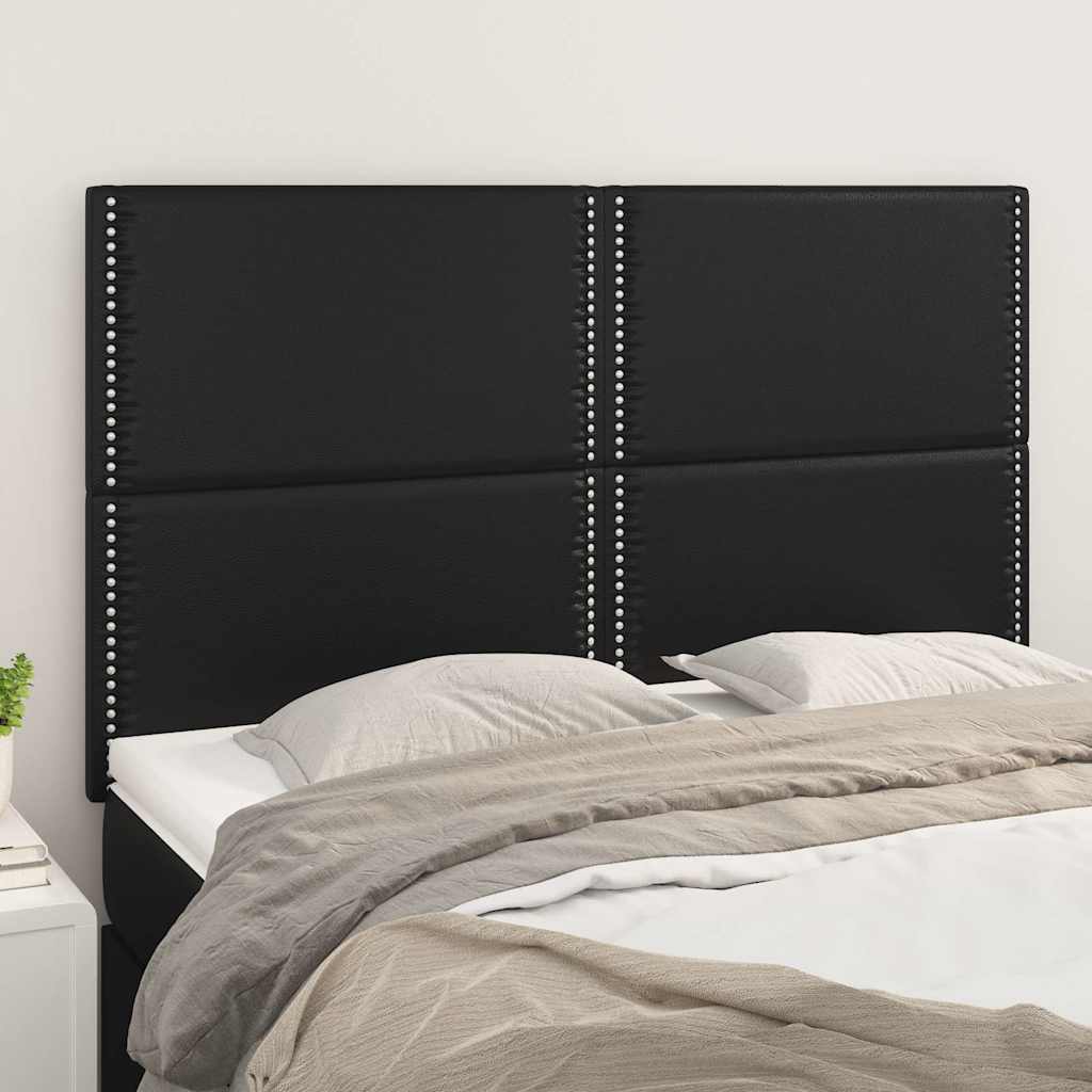 Vidaxl hoofdbord zwart 144x5x118 128 cm kunstleer