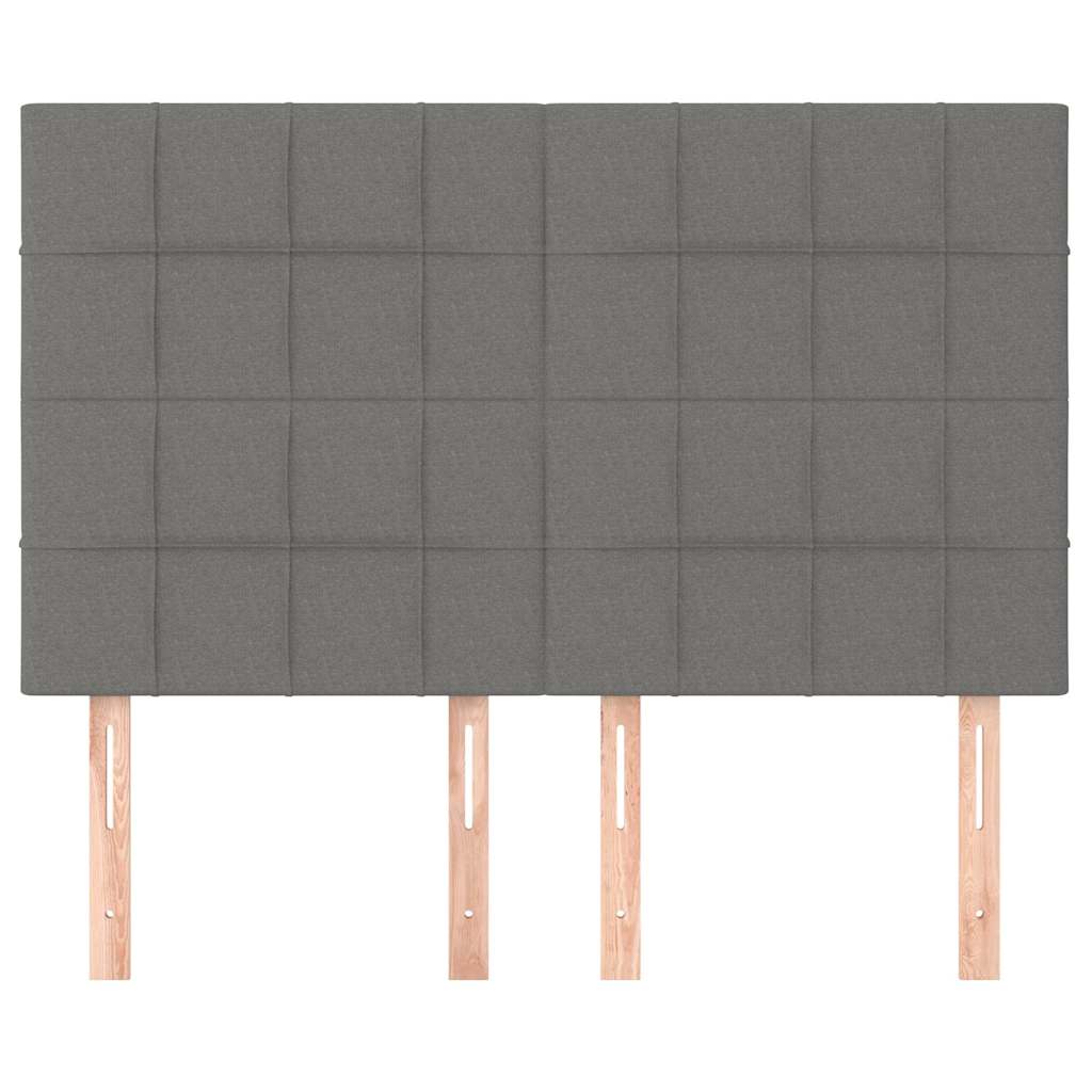 Vidaxl hoofdbord donkergrijs 144x5x118 128 cm stof