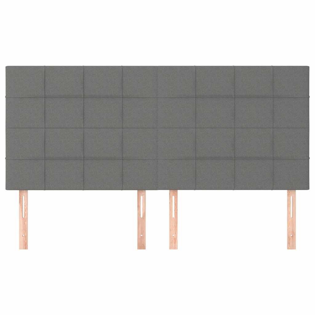 Vidaxl hoofdbord donkergrijs 200x5x118 128 cm stof