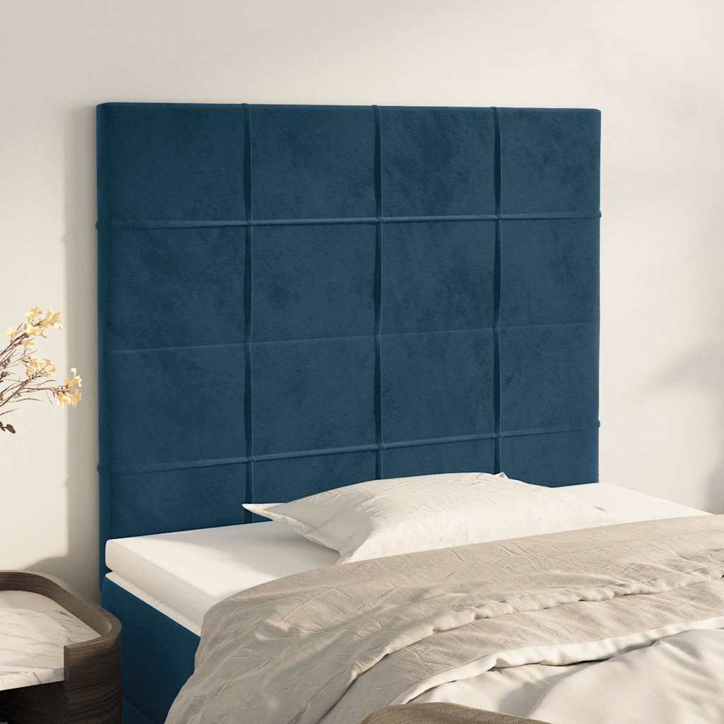 Vidaxl hoofdbord donkerblauw 80x5x118 128 cm fluweel