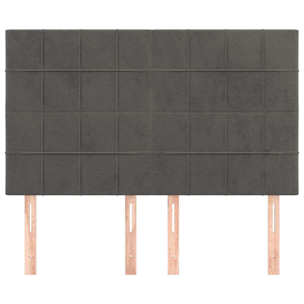 Vidaxl hoofdbord donkergrijs 144x5x118 128 cm fluweel