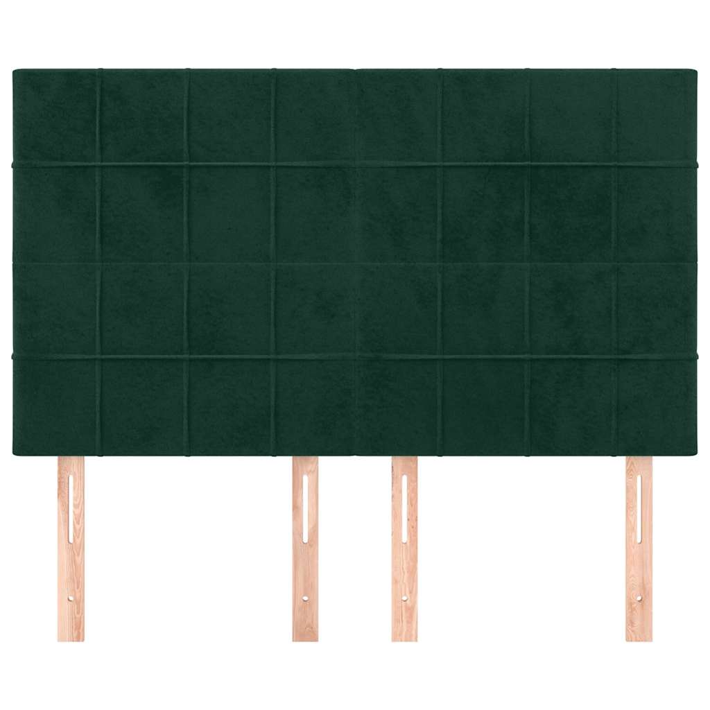 Vidaxl hoofdbord donkergroen 144x5x118 128 cm fluweel