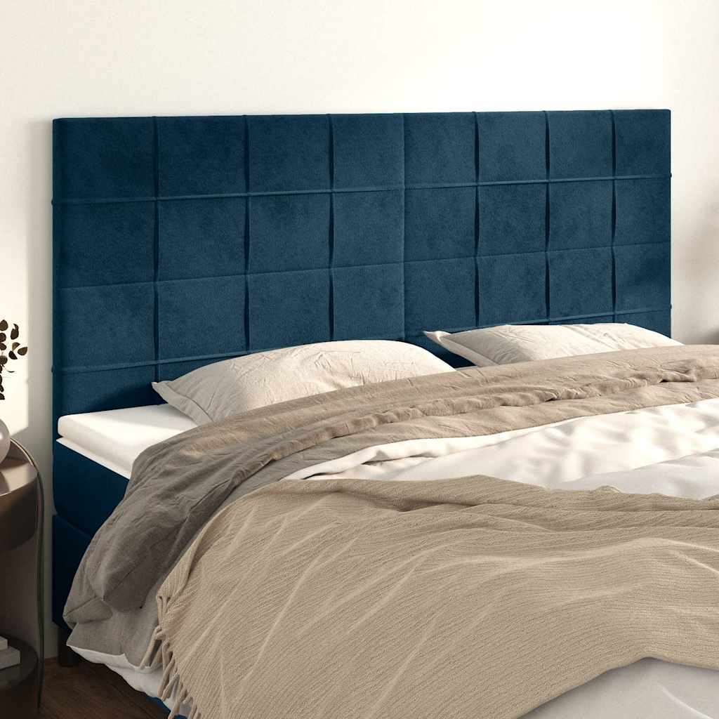 Vidaxl hoofdbord donkerblauw 180x5x118 128 cm fluweel