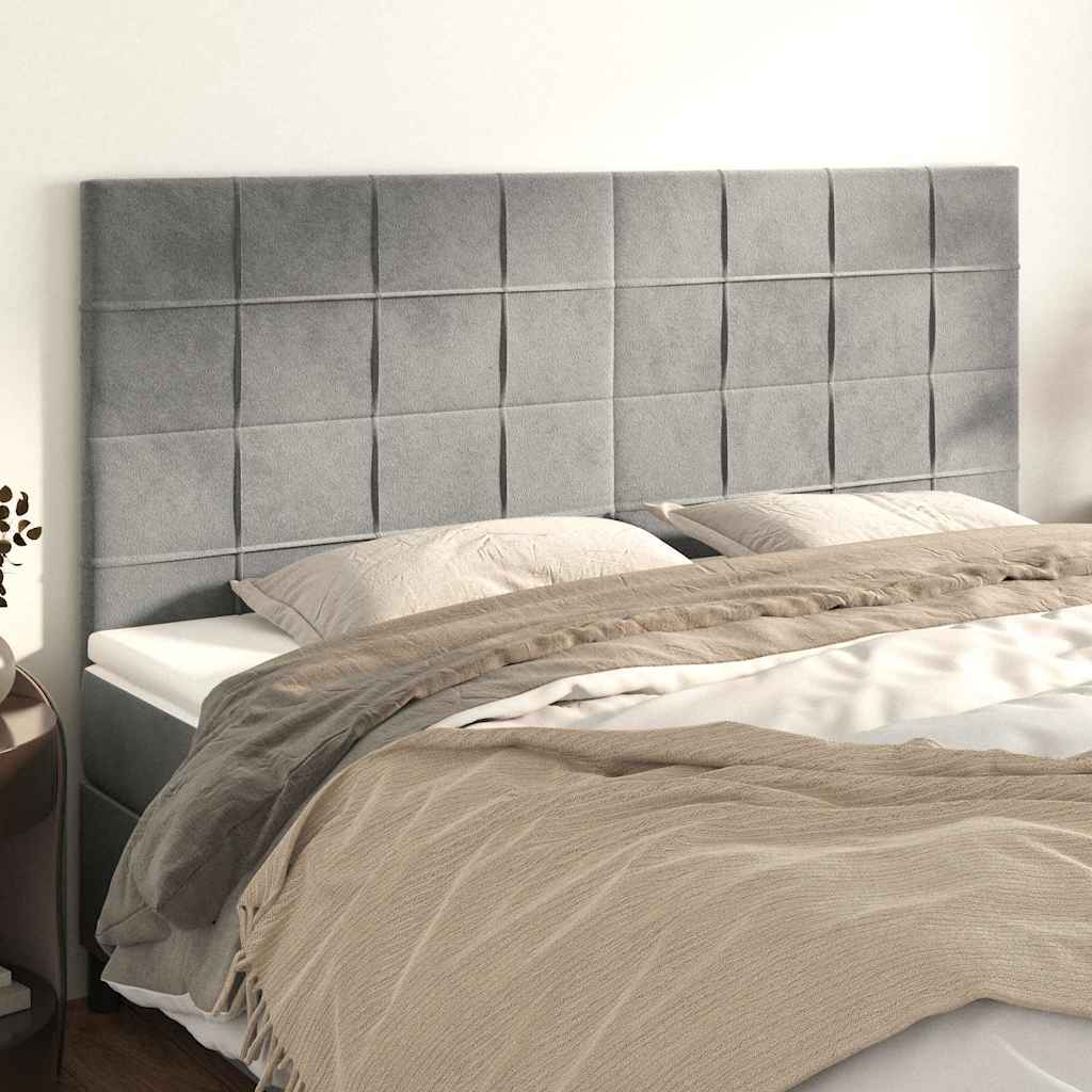 Vidaxl hoofdbord lichtgrijs 200x5x118 128 cm fluweel
