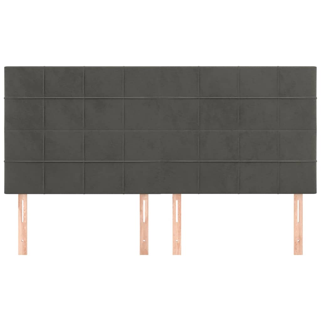 Vidaxl hoofdbord donkergrijs 200x5x118 128 cm fluweel