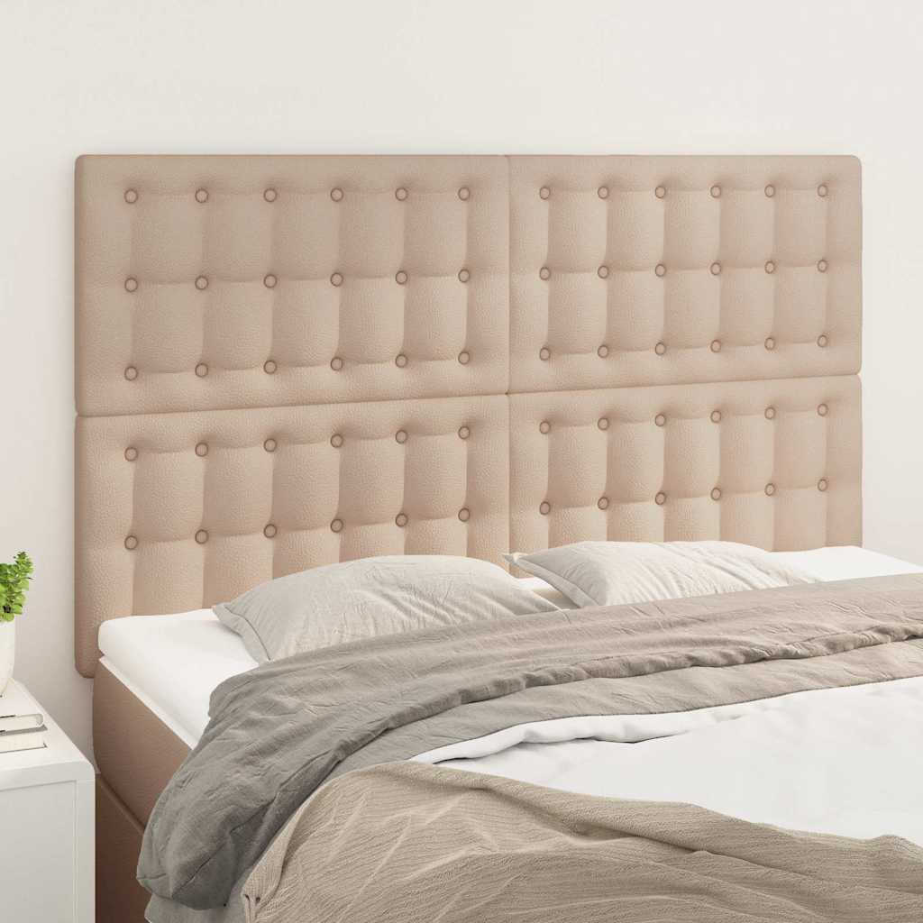 Vidaxl hoofdbord cappuccino 144x5x118 128 cm kunstleer