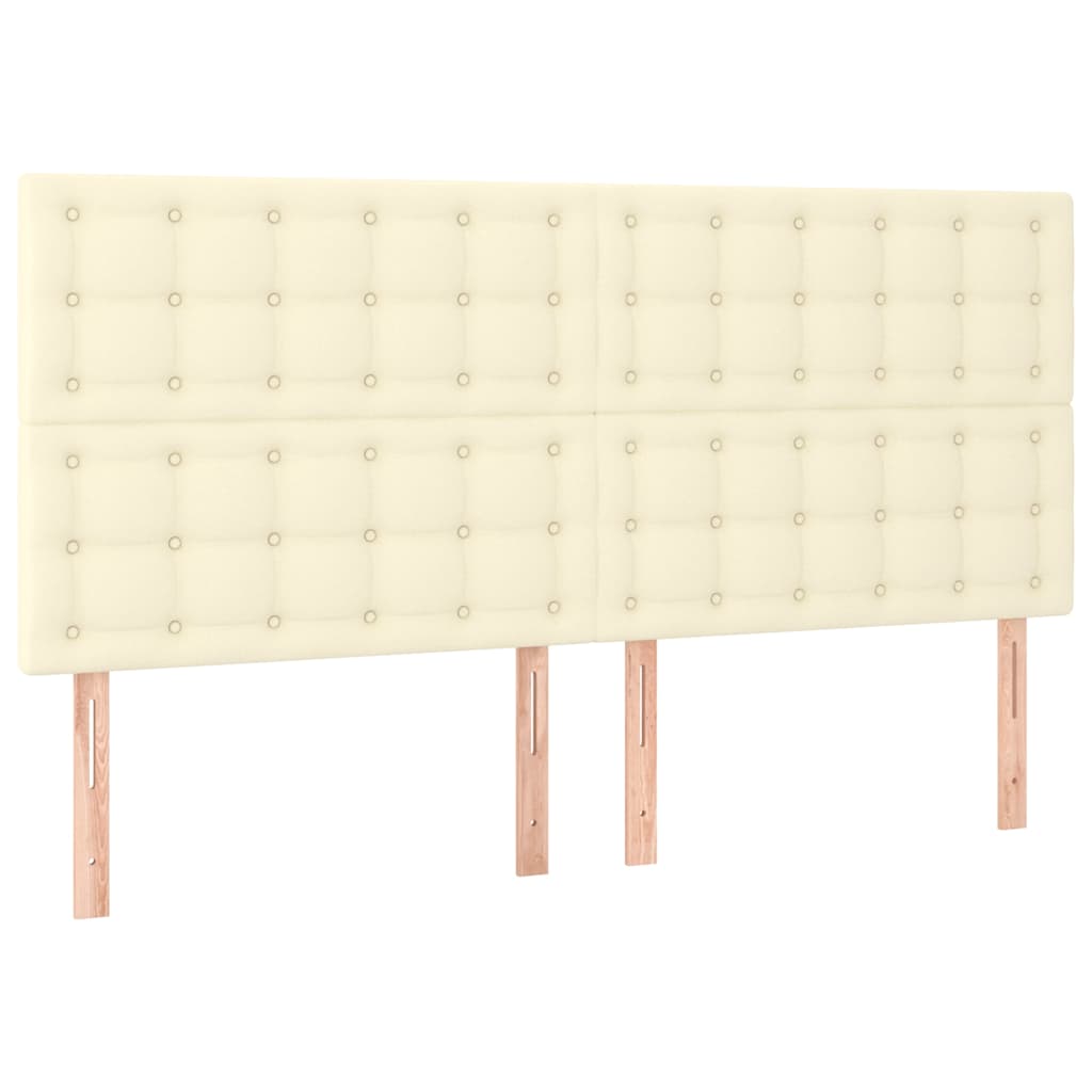 Vidaxl hoofdbord crème 200x5x118 128 cm kunstleer