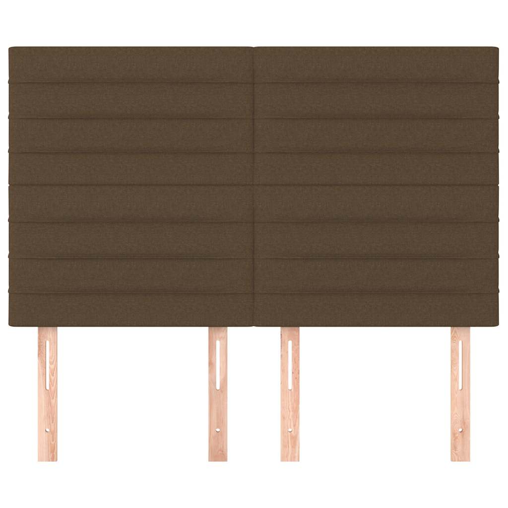 Vidaxl hoofdbord donkerbruin 144x5x118 128 cm stof
