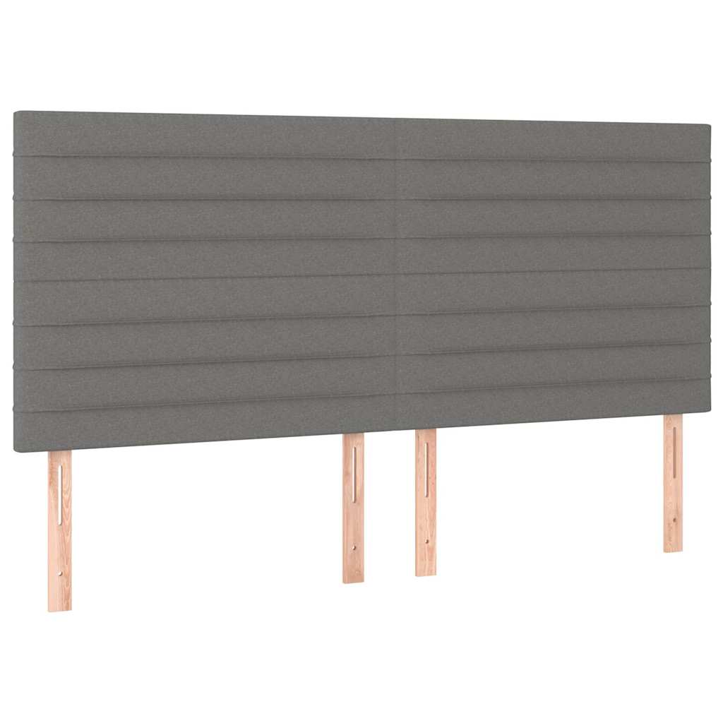Vidaxl hoofdbord donkergrijs 200x5x118 128 cm stof