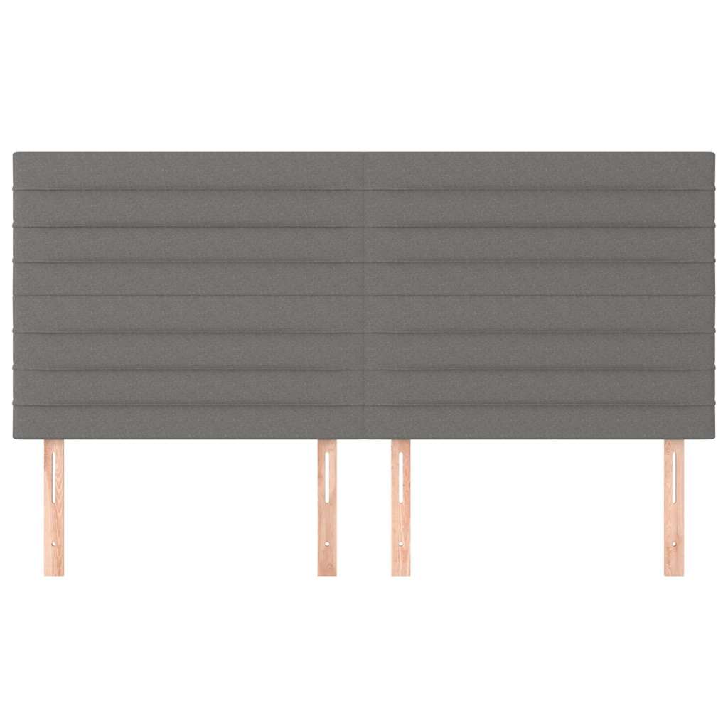 Vidaxl hoofdbord donkergrijs 200x5x118 128 cm stof