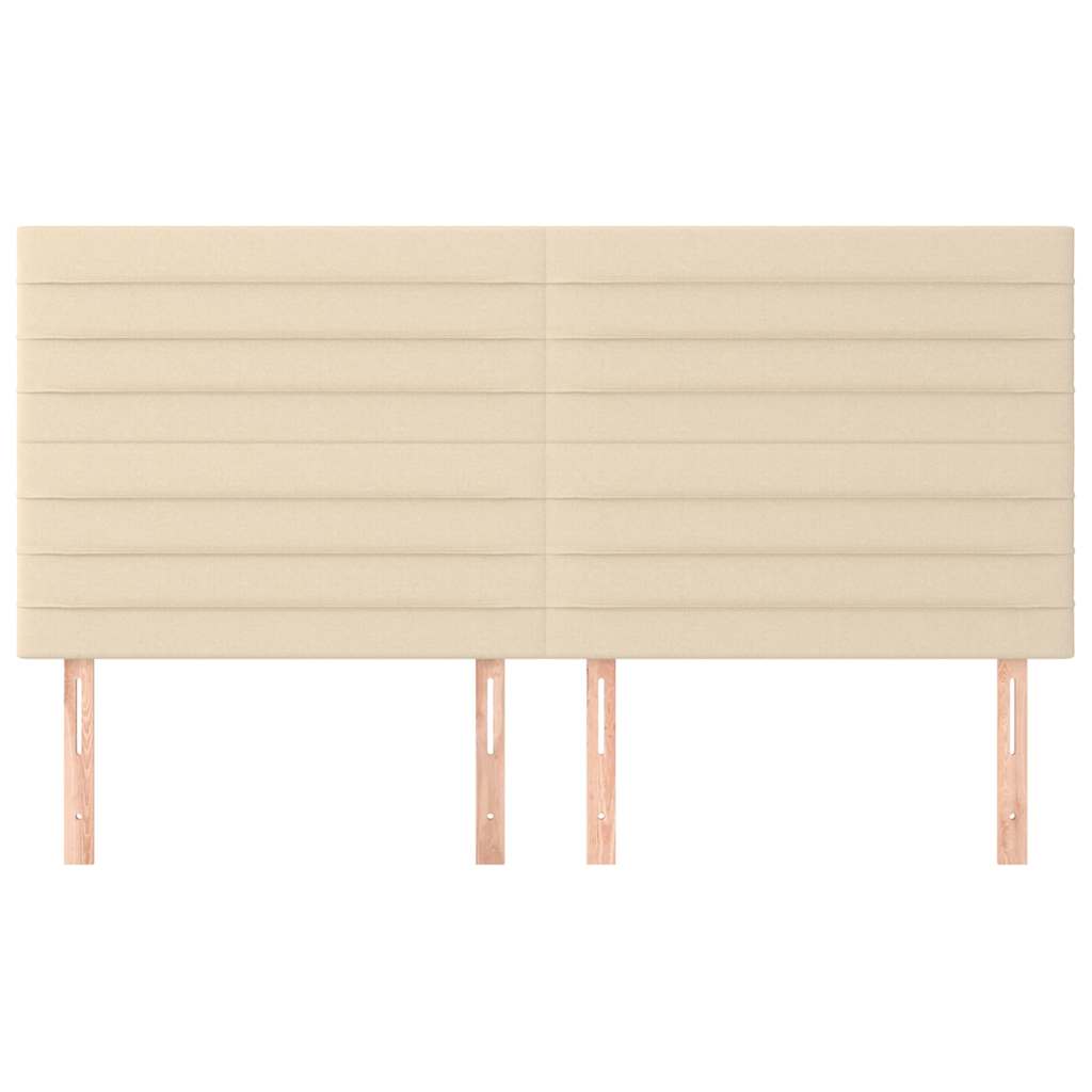 Vidaxl hoofdbord crème 200x5x118 128 cm stof