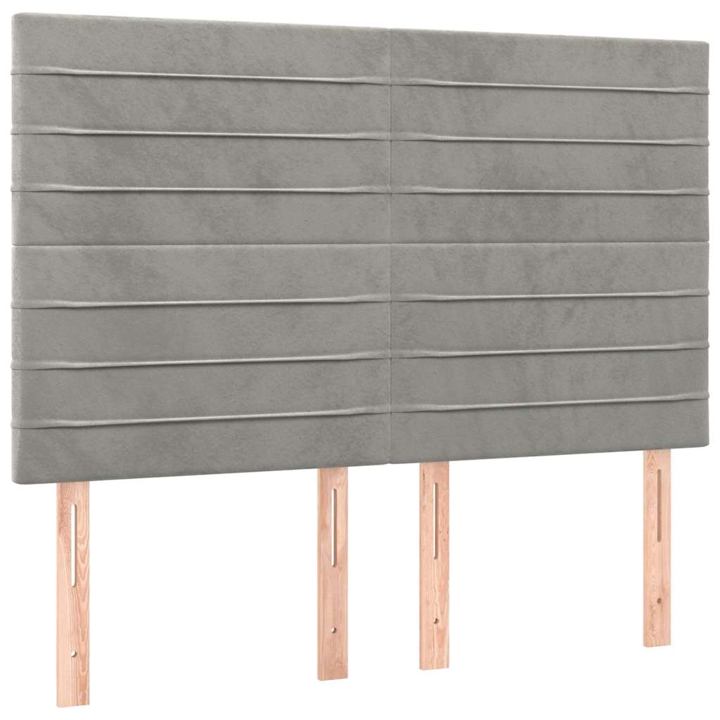 Vidaxl hoofdbord lichtgrijs 144x5x118 128 cm fluweel