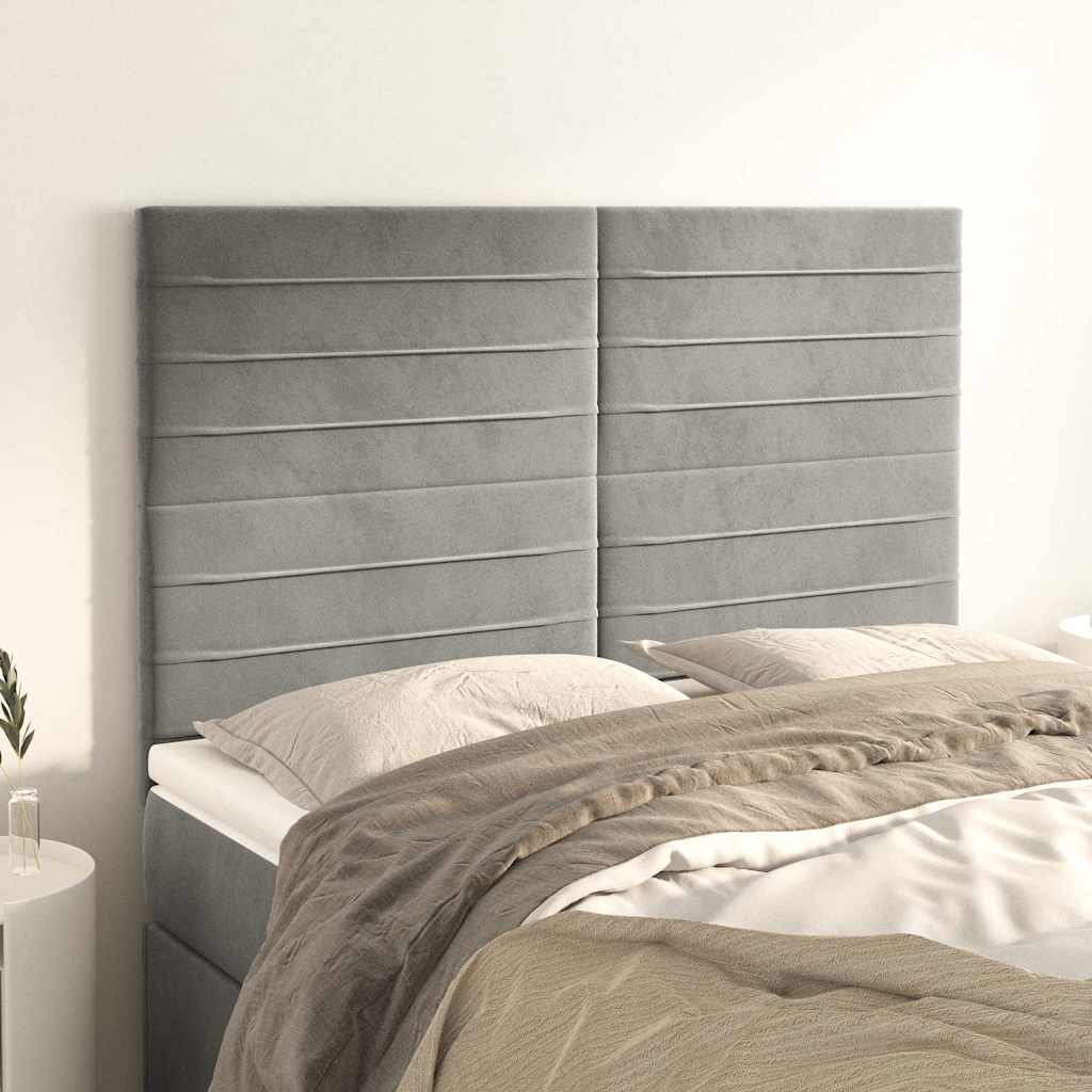 Vidaxl hoofdbord lichtgrijs 144x5x118 128 cm fluweel