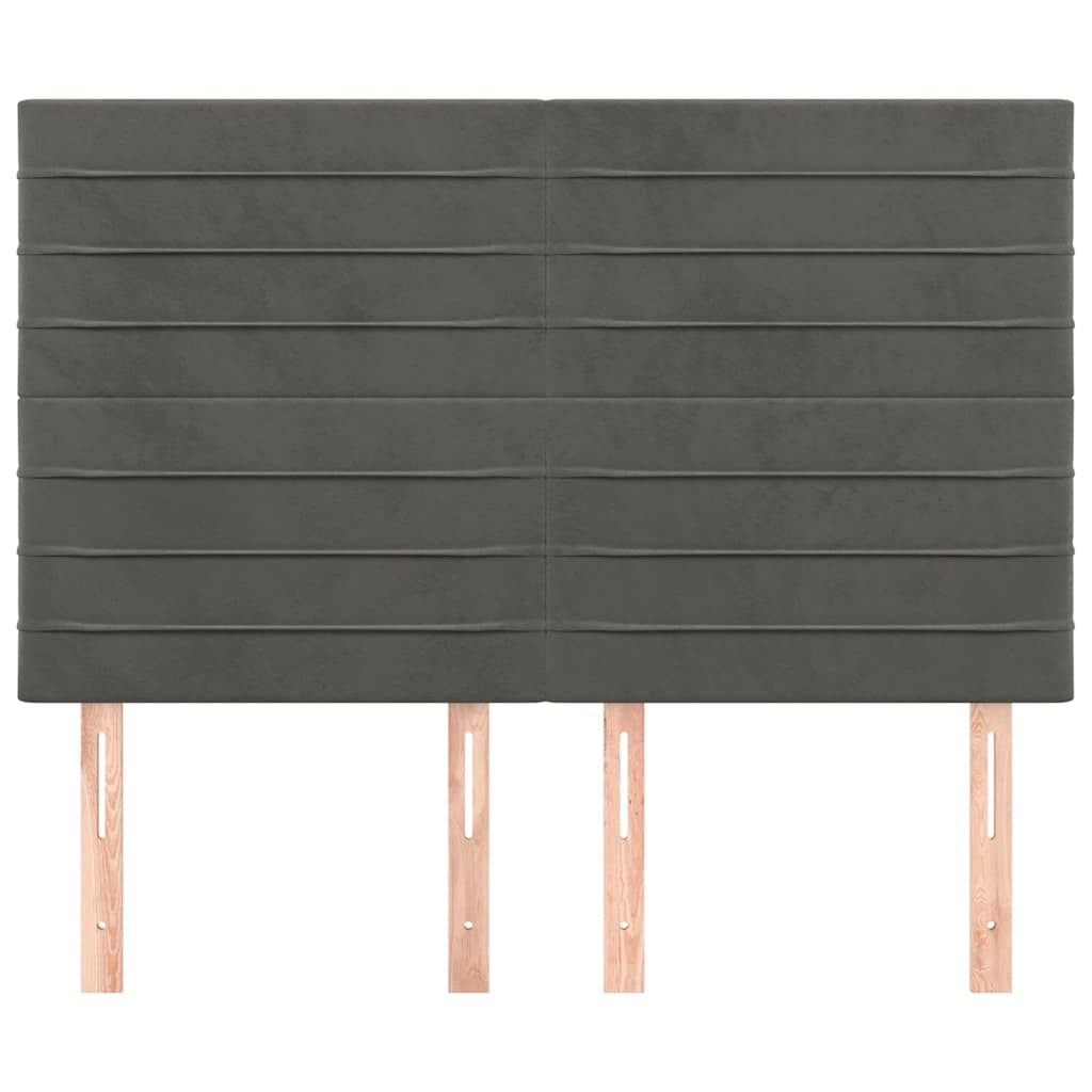 Vidaxl hoofdbord donkergrijs 144x5x118 128 cm fluweel