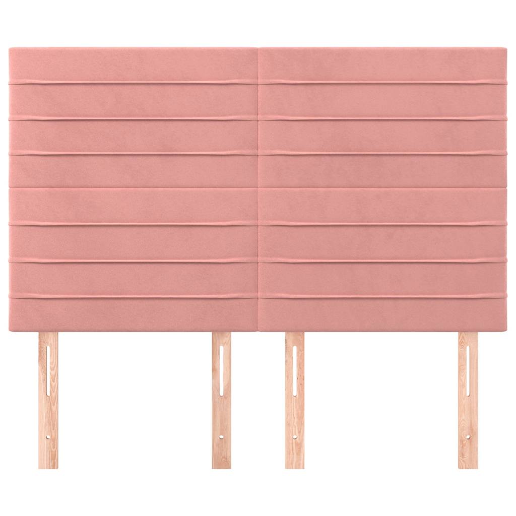 Vidaxl hoofdbord roze 144x5x118 128 cm fluweel