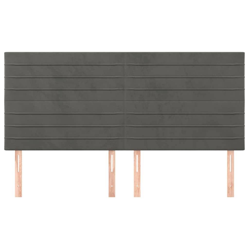 Vidaxl hoofdbord donkergrijs 160x5x118 128 cm fluweel