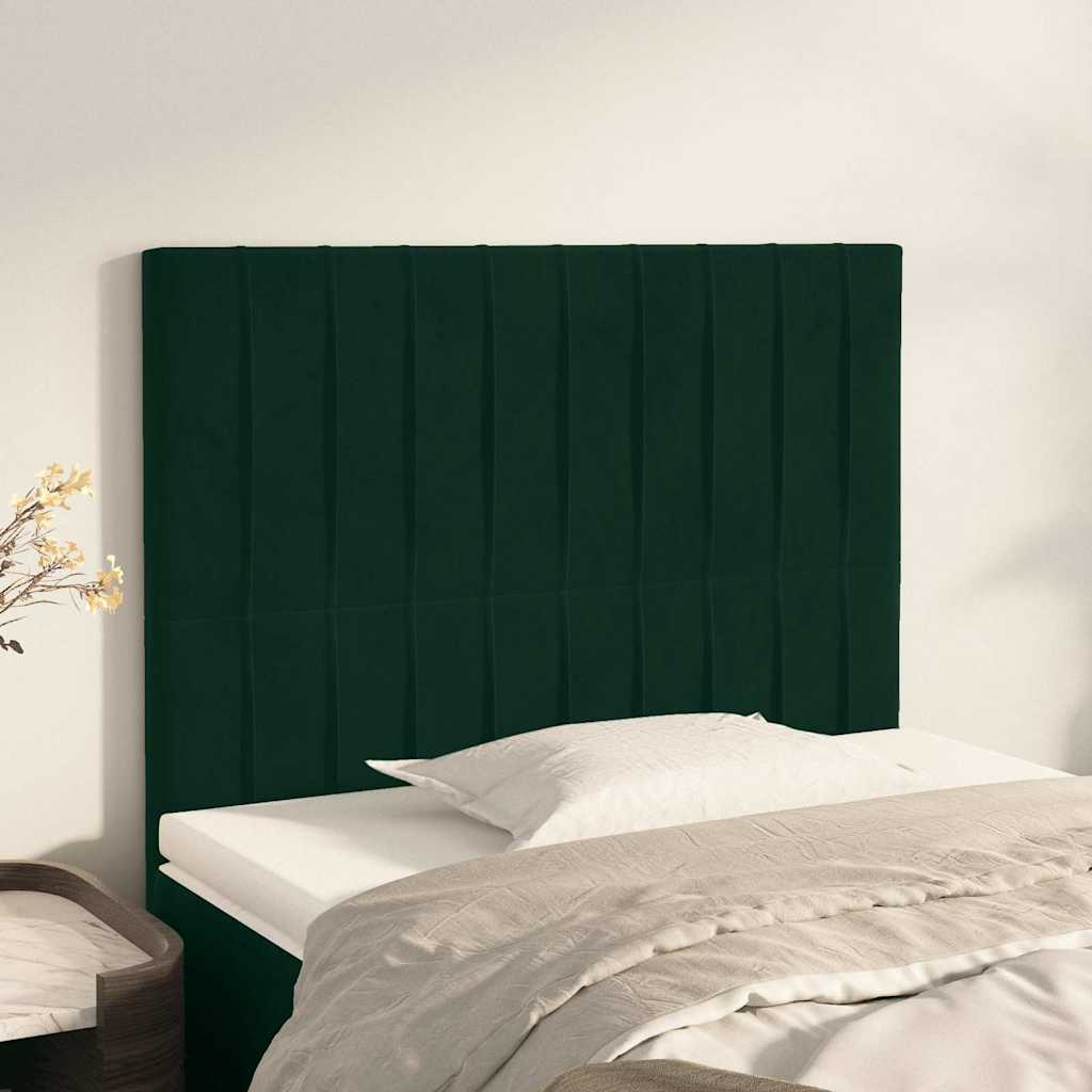 Vidaxl hoofdbord donkergroen 80x5x118 128 cm fluweel