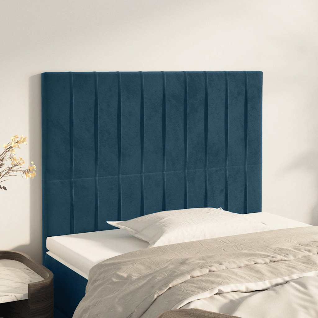 Vidaxl hoofdbord donkerblauw 80x5x118 128 cm fluweel