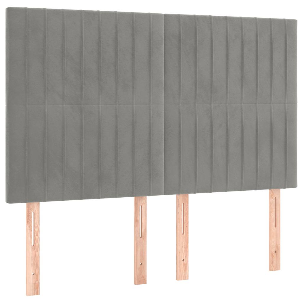 Vidaxl hoofdbord lichtgrijs 144x5x118 128 cm fluweel