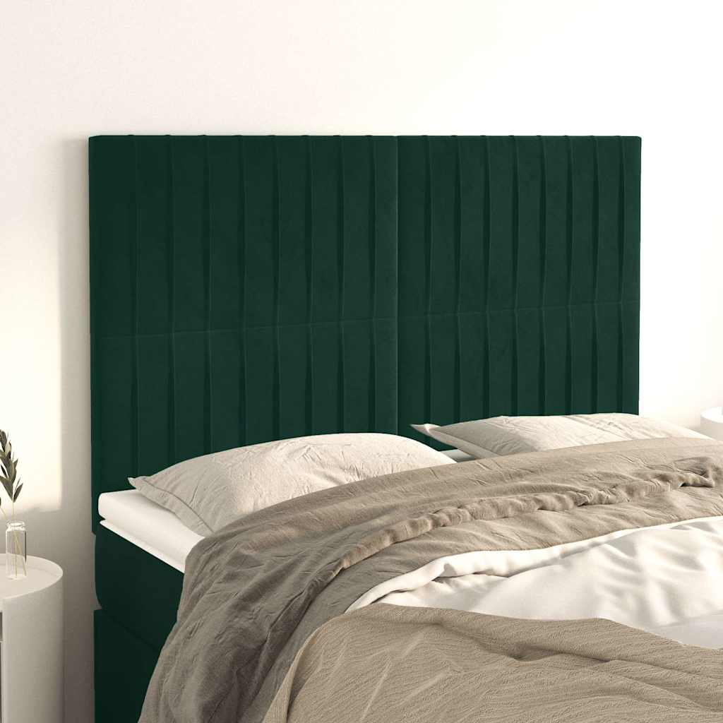 Vidaxl hoofdbord donkergroen 144x5x118 128 cm fluweel