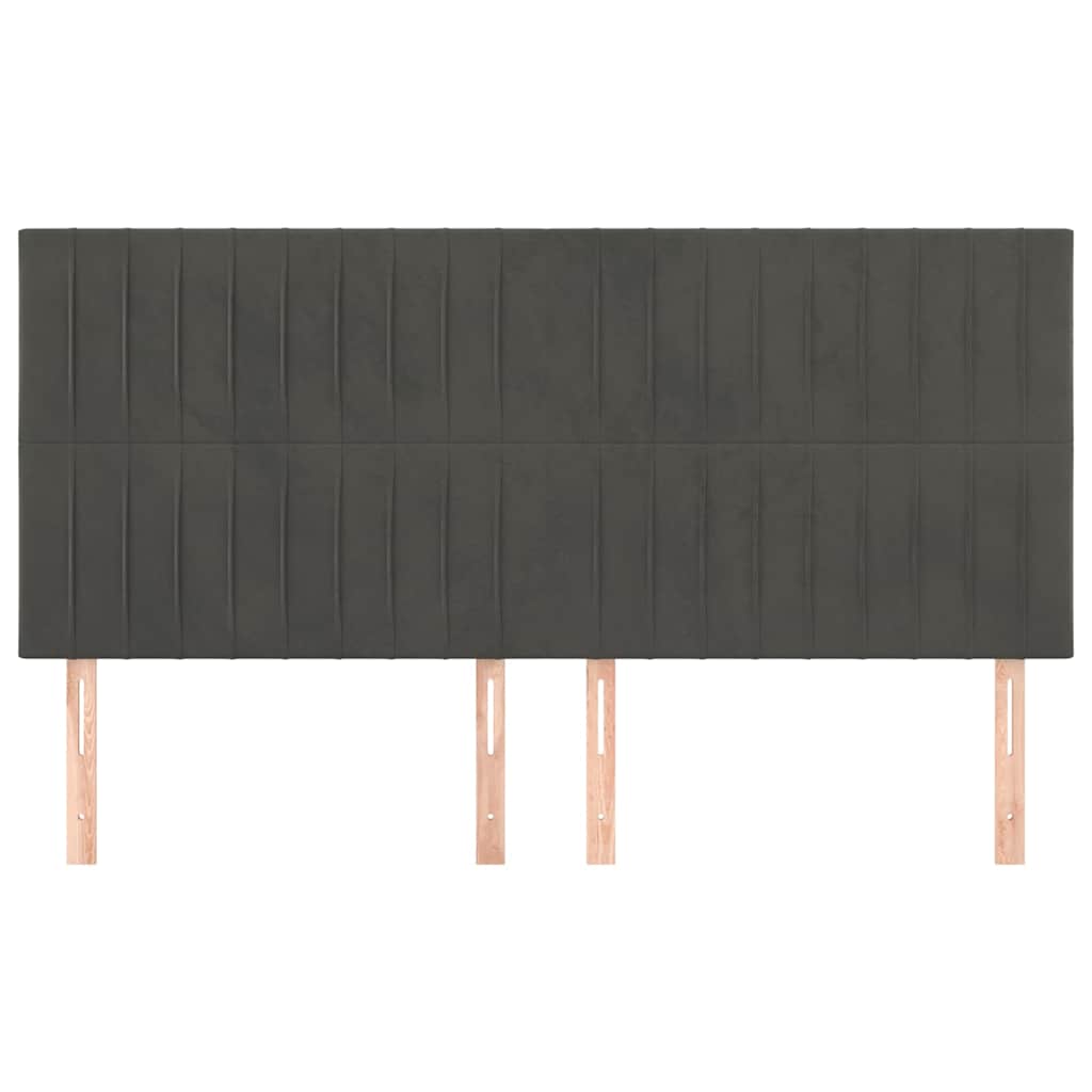 Vidaxl hoofdbord donkergrijs 200x5x118 128 cm fluweel