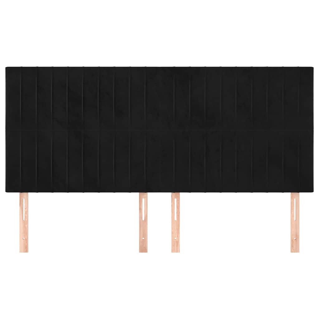Vidaxl hoofdbord zwart 200x5x118 128 cm fluweel