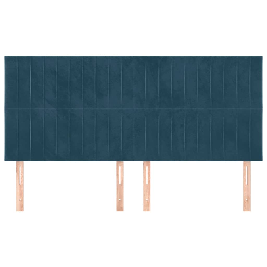 Vidaxl hoofdbord donkerblauw 200x5x118 128 cm fluweel