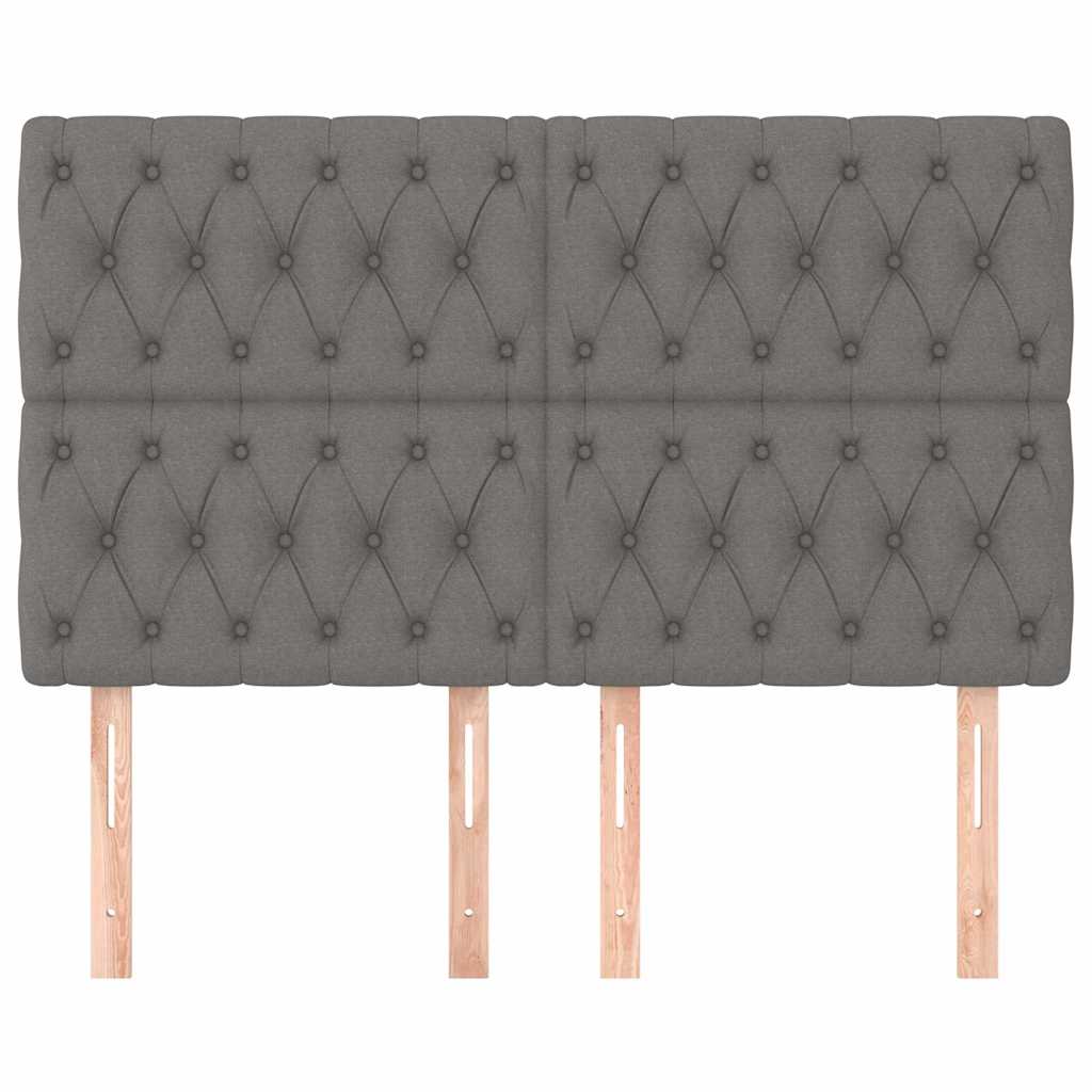 Vidaxl hoofdbord donkergrijs 160x7x118 128 cm stof