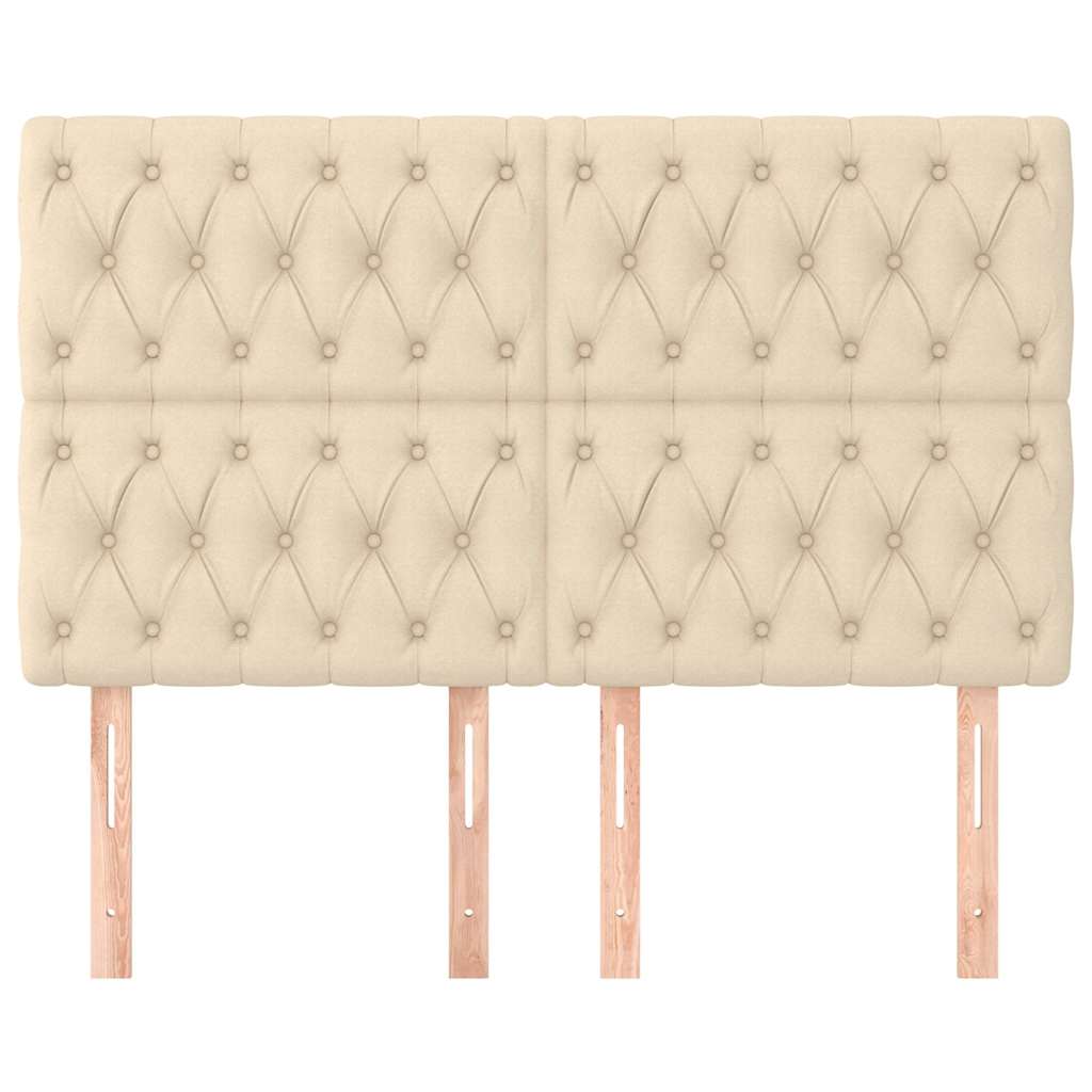 Vidaxl hoofdbord crème 160x7x118 128 cm stof