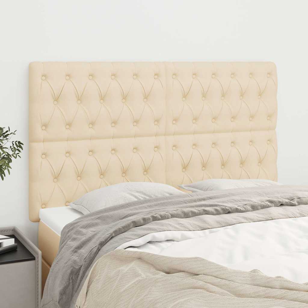 Vidaxl hoofdbord crème 160x7x118 128 cm stof