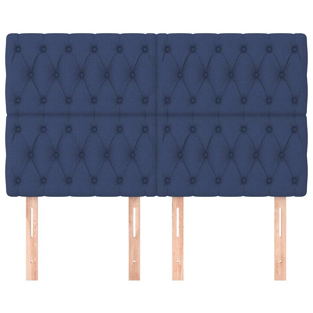 Vidaxl hoofdbord blauw 160x7x118 128 cm stof