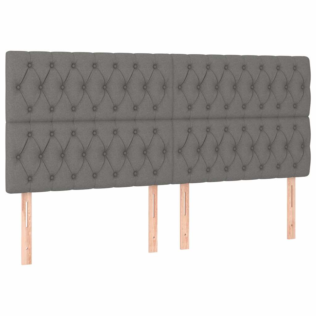 Vidaxl hoofdbord donkergrijs 180x7x118 128 cm stof