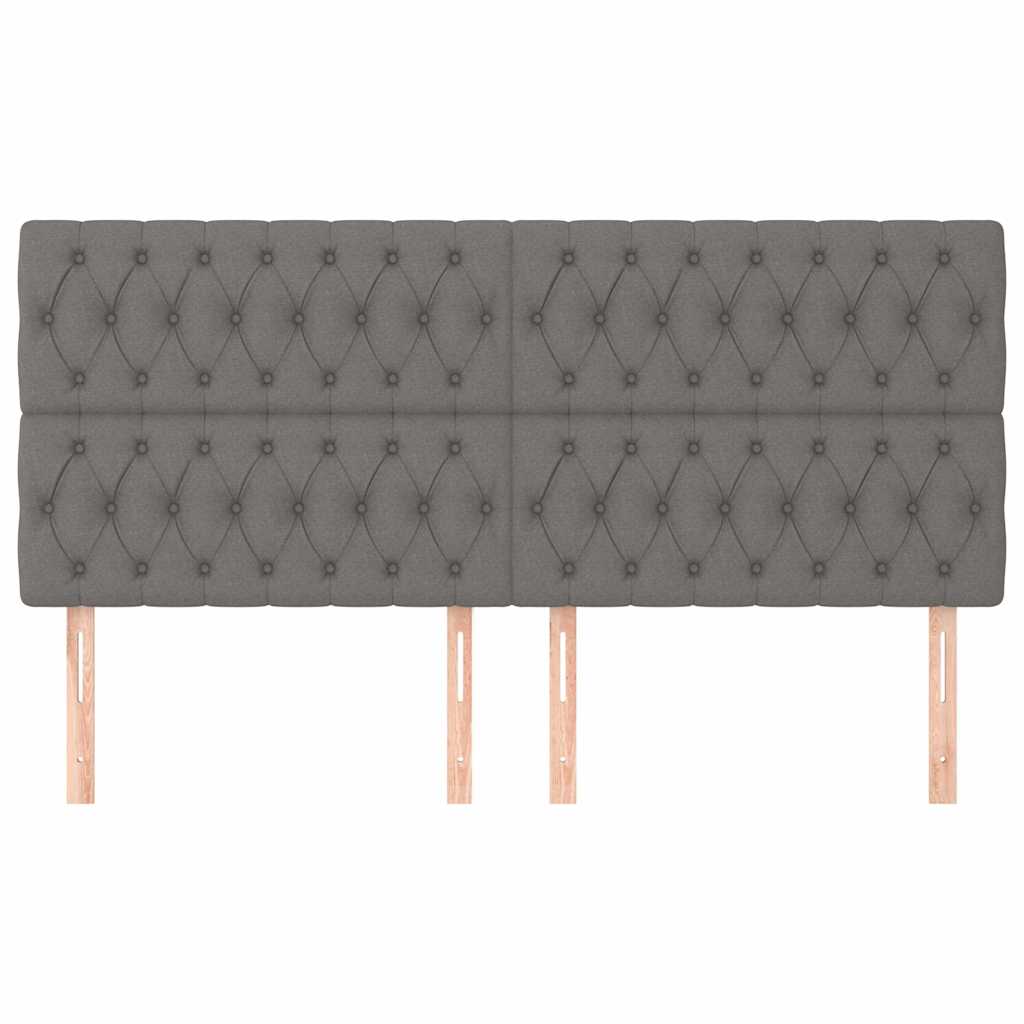 Vidaxl hoofdbord donkergrijs 180x7x118 128 cm stof