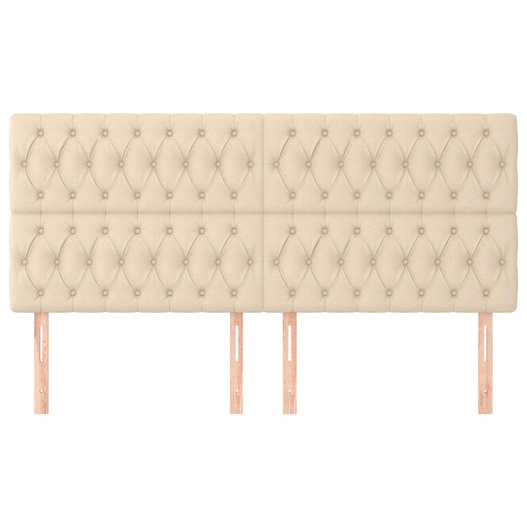 Vidaxl hoofdbord crème 180x7x118 128 cm stof
