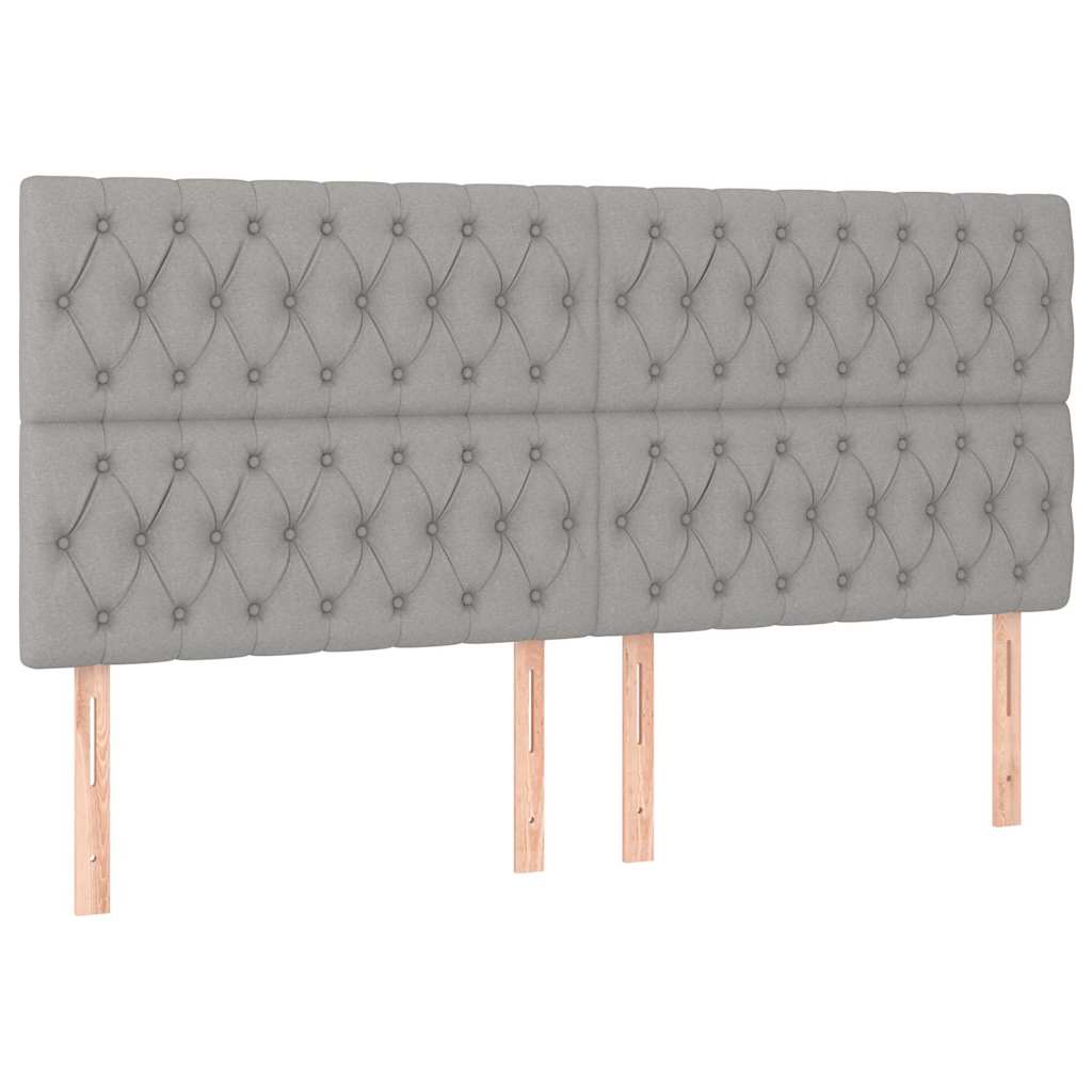 Vidaxl hoofdbord lichtgrijs 200x7x118 128 cm stof