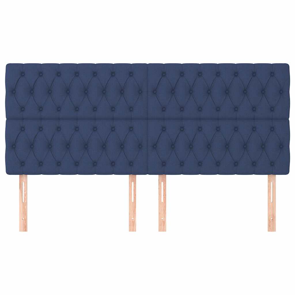 Vidaxl hoofdbord blauw 200x7x118 128 cm stof