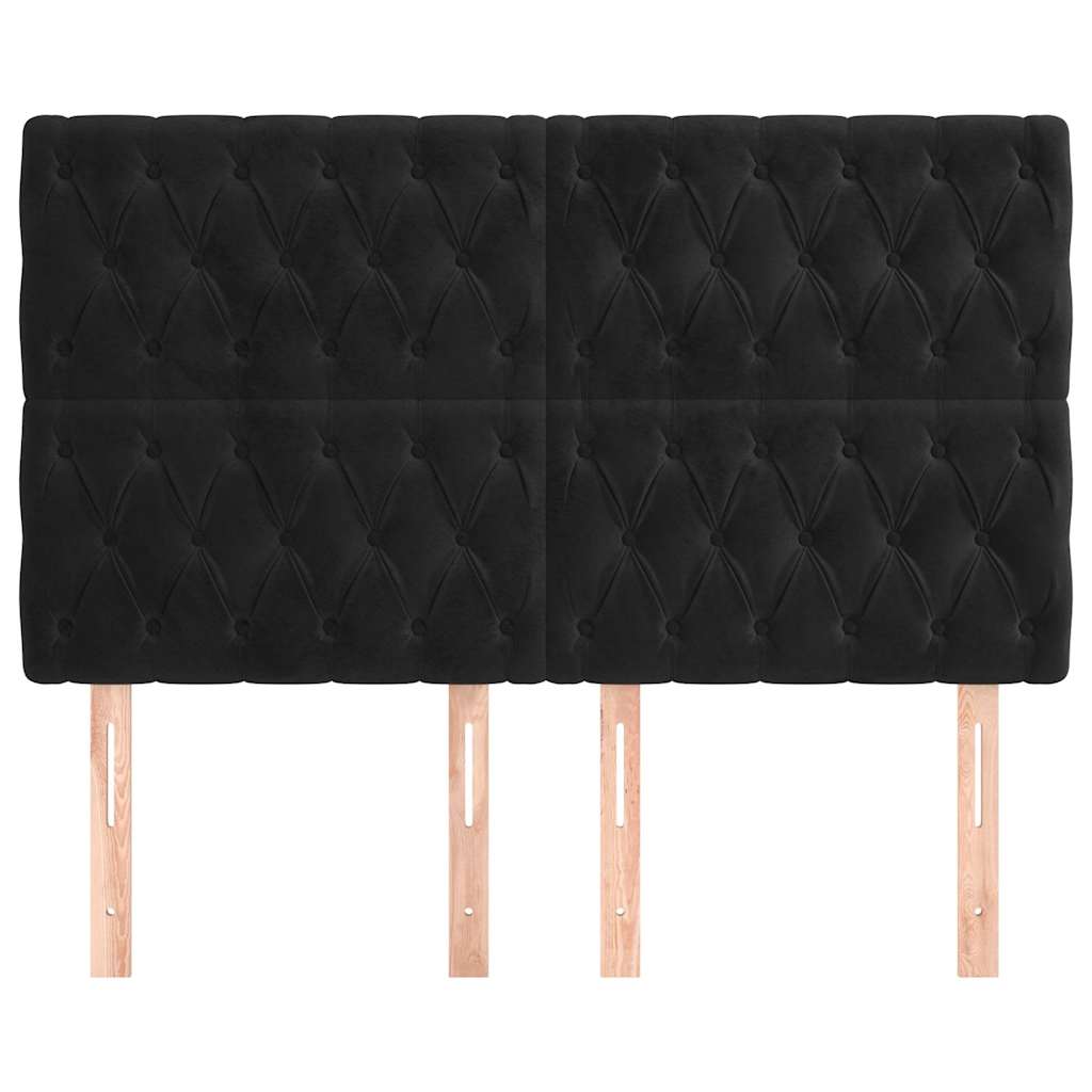 Vidaxl hoofdbord zwart 144x7x118 128 cm fluweel
